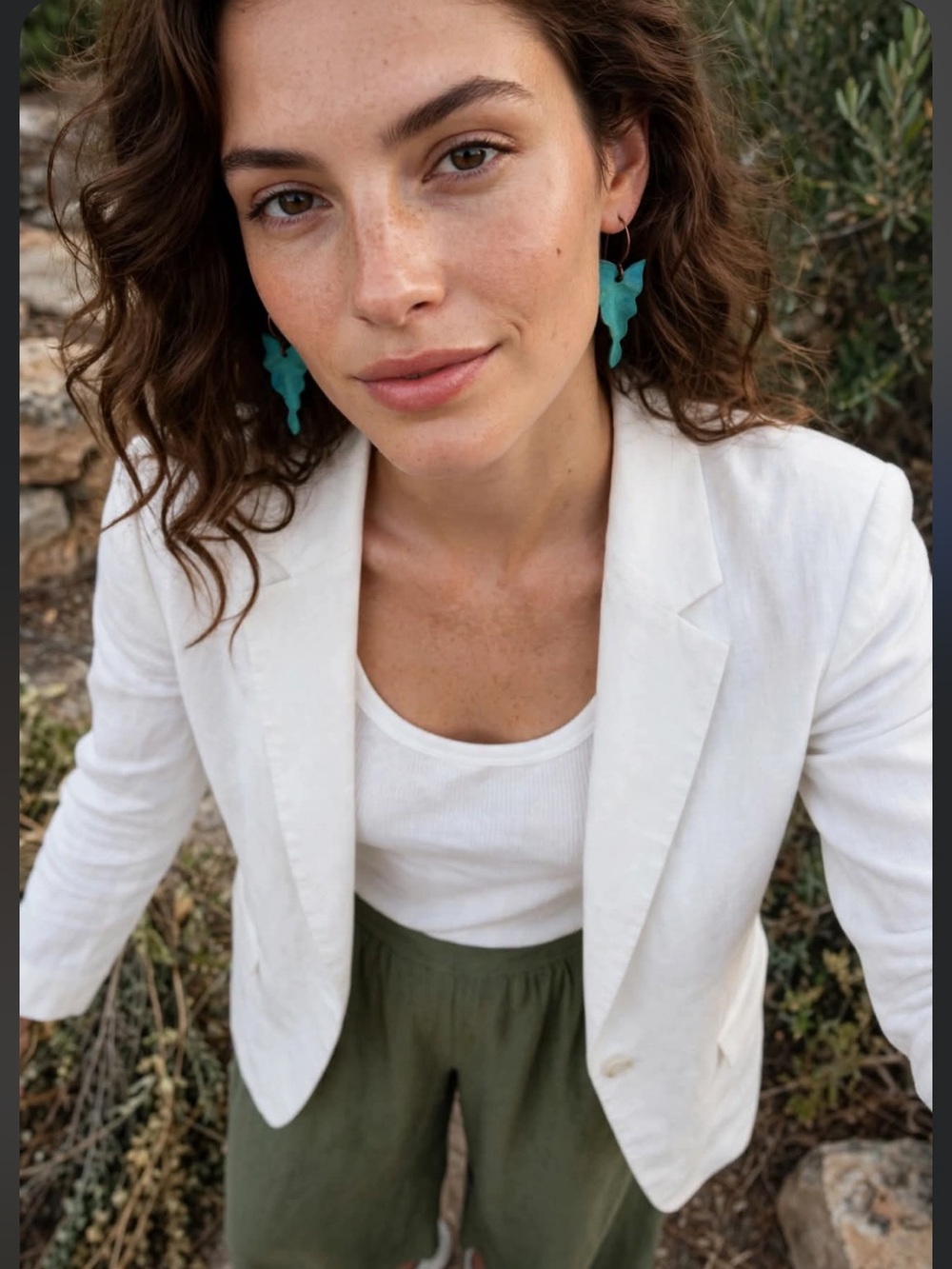 Gorgeous verdigris leaf Earrings
